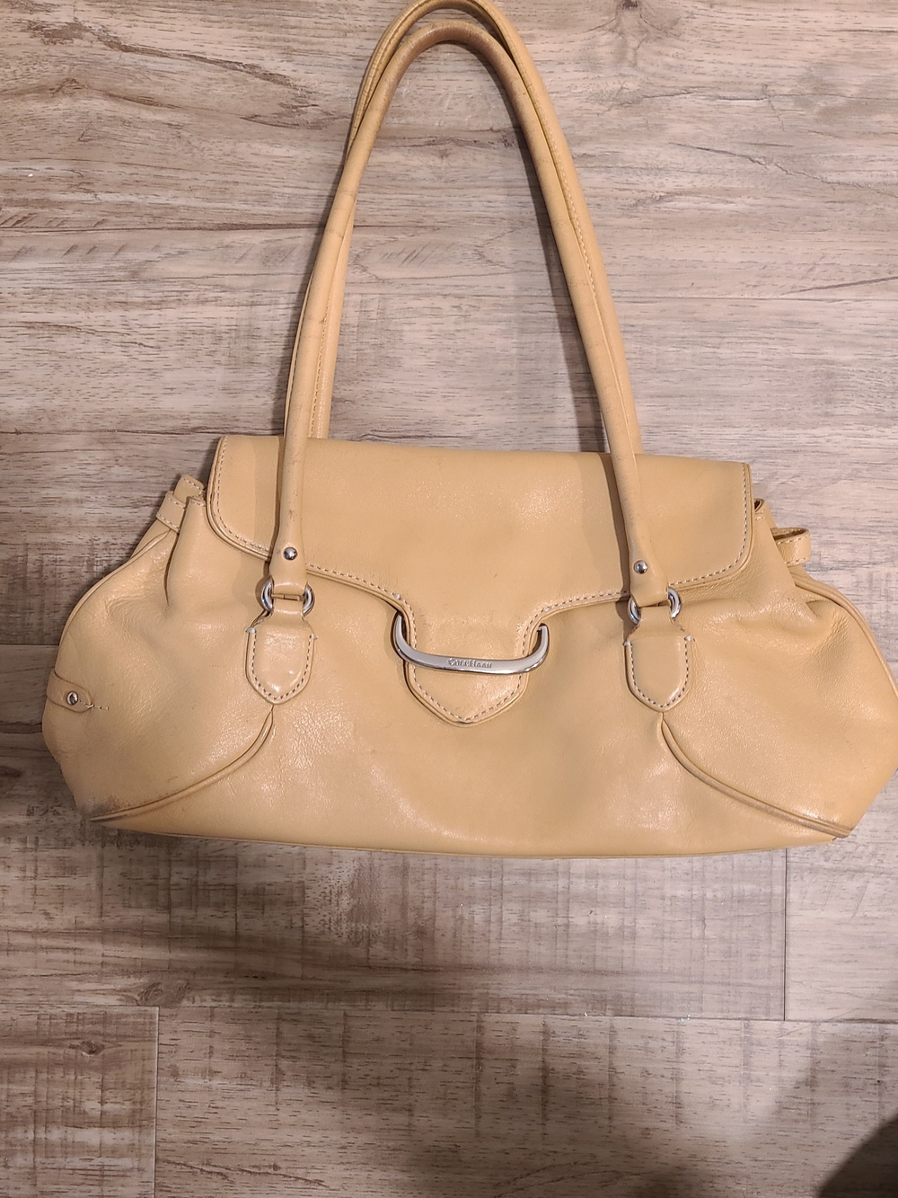 Y2K Cole Haan Avalon Leather Shoulder Bag Purse Butter Yellow SP05 🩷